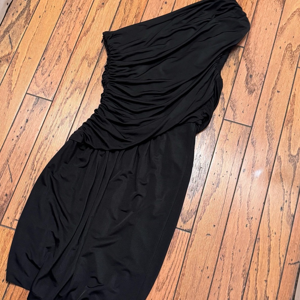 Boston Proper Ruched One Shoulder Dress - Picture 2 of 7